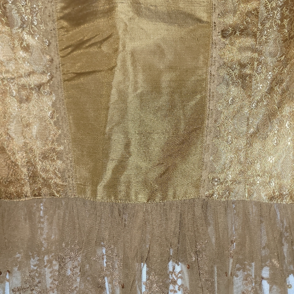 NWT Sandy Starkman Victorian Polyester Brocade Peplum Jacket Gold Womens Med - Picture 9 of 10